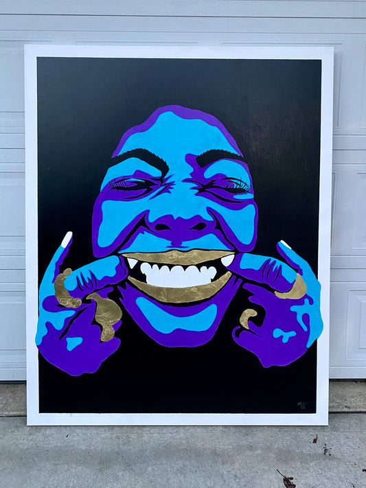 Neon #2 Canvas - Momma Lips Draws