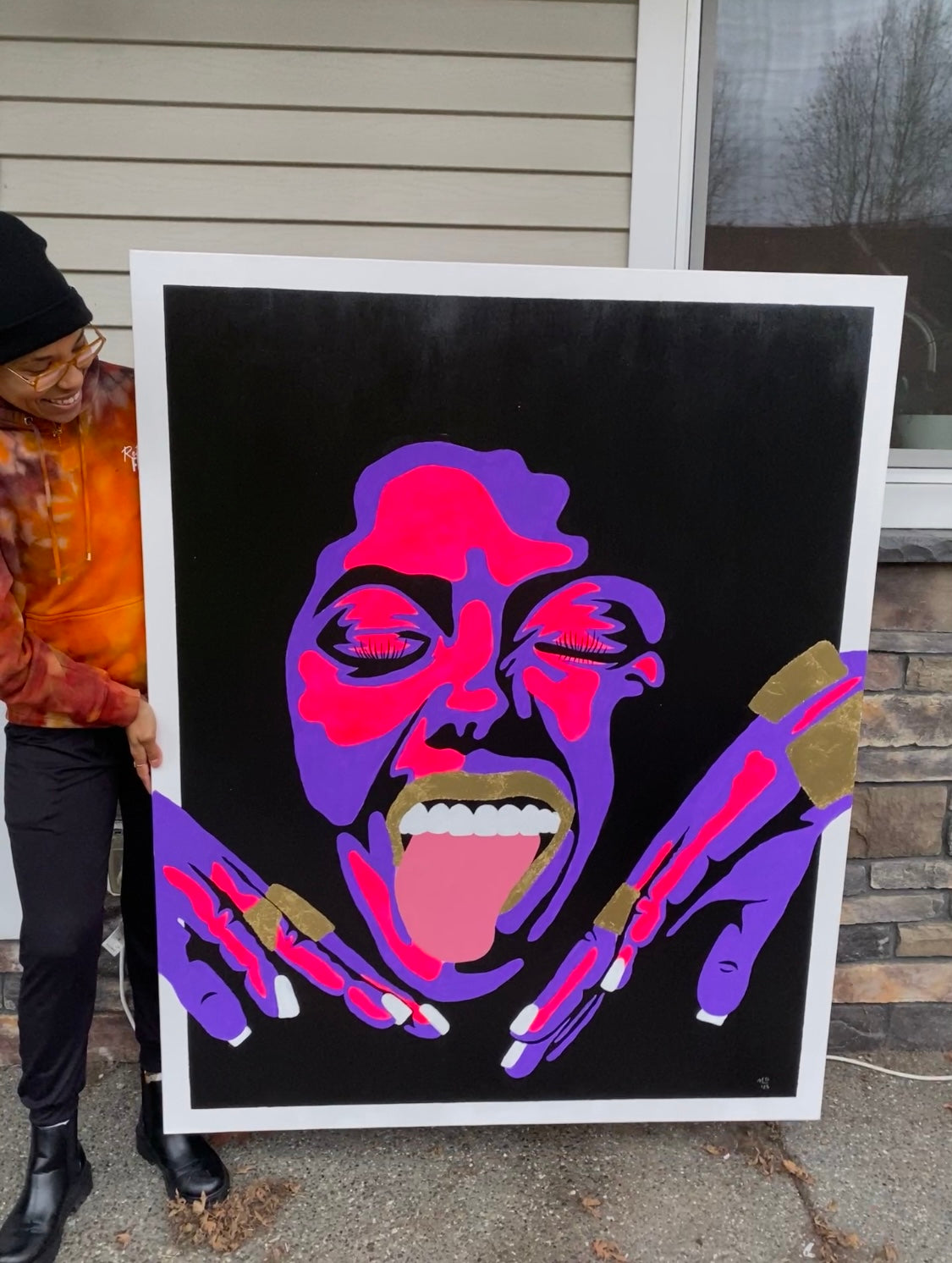 Neon #1 Canvas - Momma Lips Draws