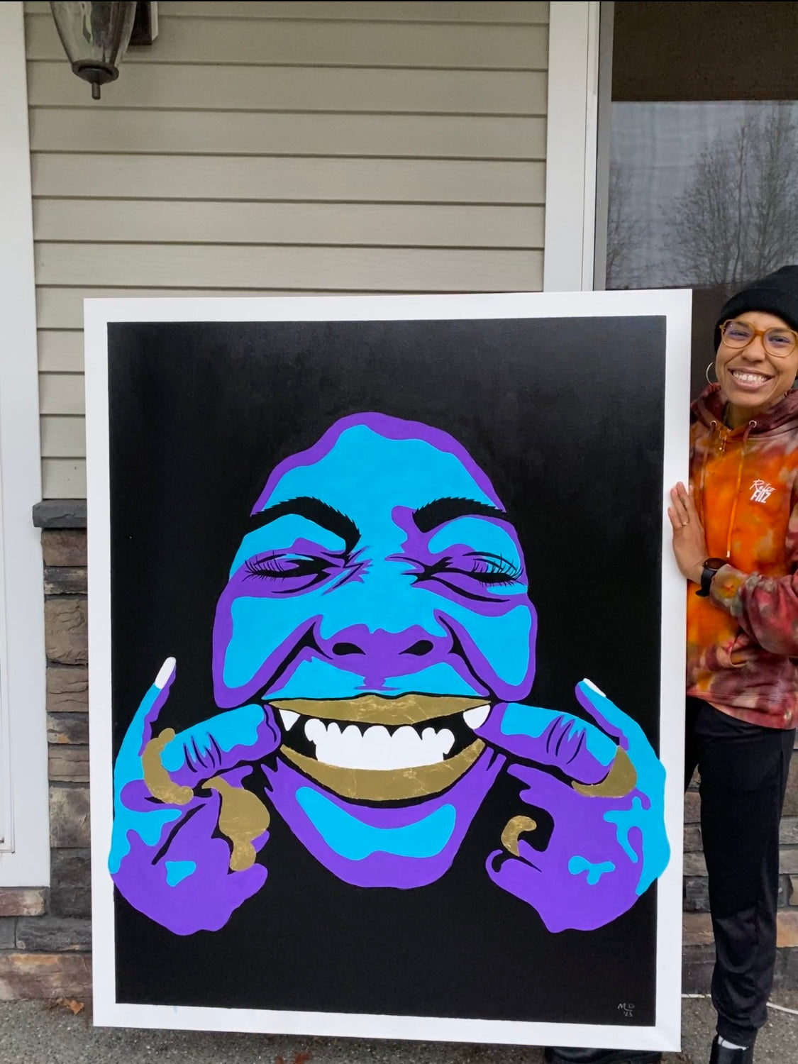 Neon #2 Canvas - Momma Lips Draws