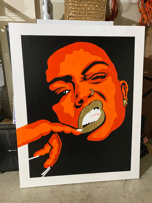 Don't Give In Canvas - Momma Lips Draws