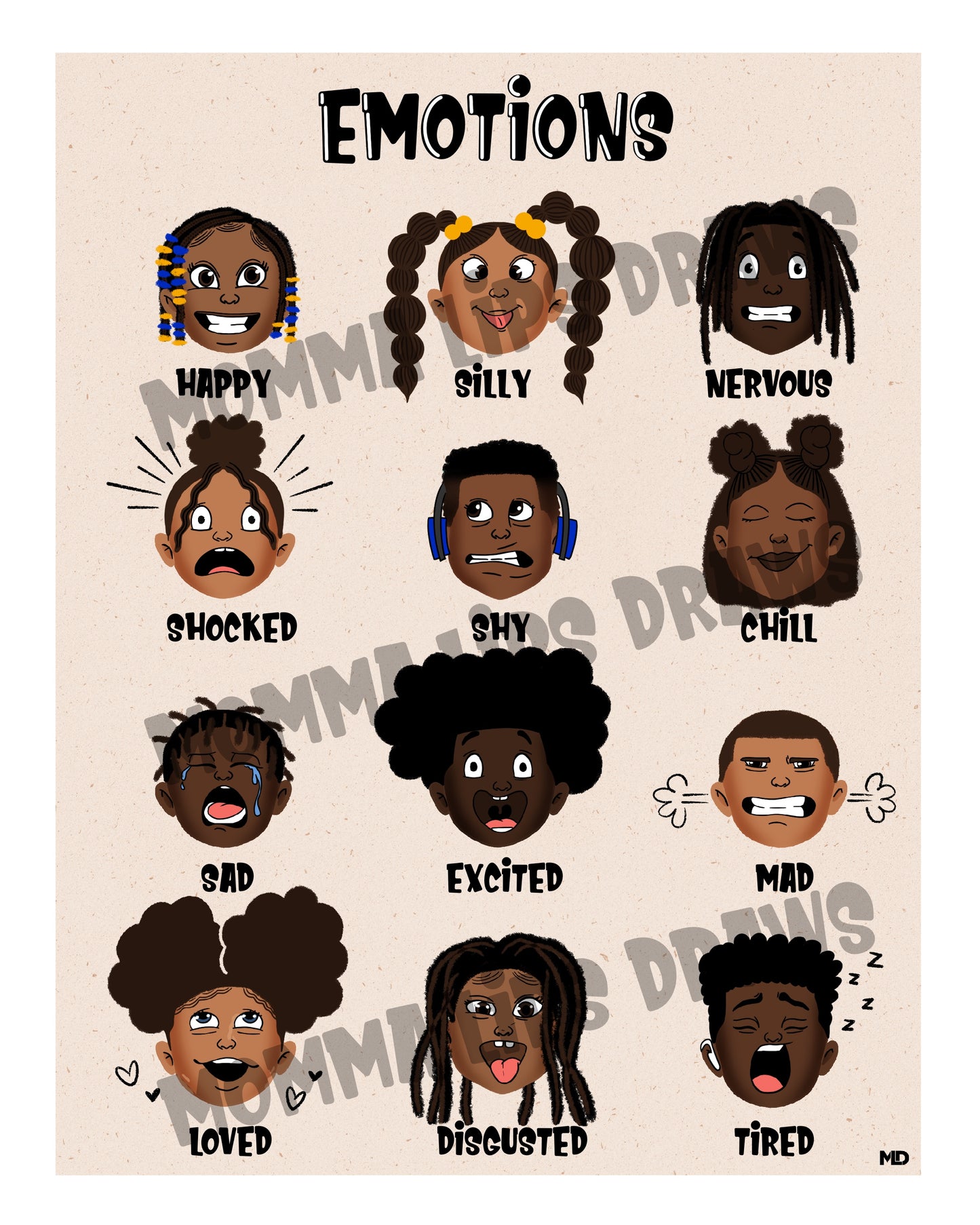Emotions Print - Momma Lips Draws