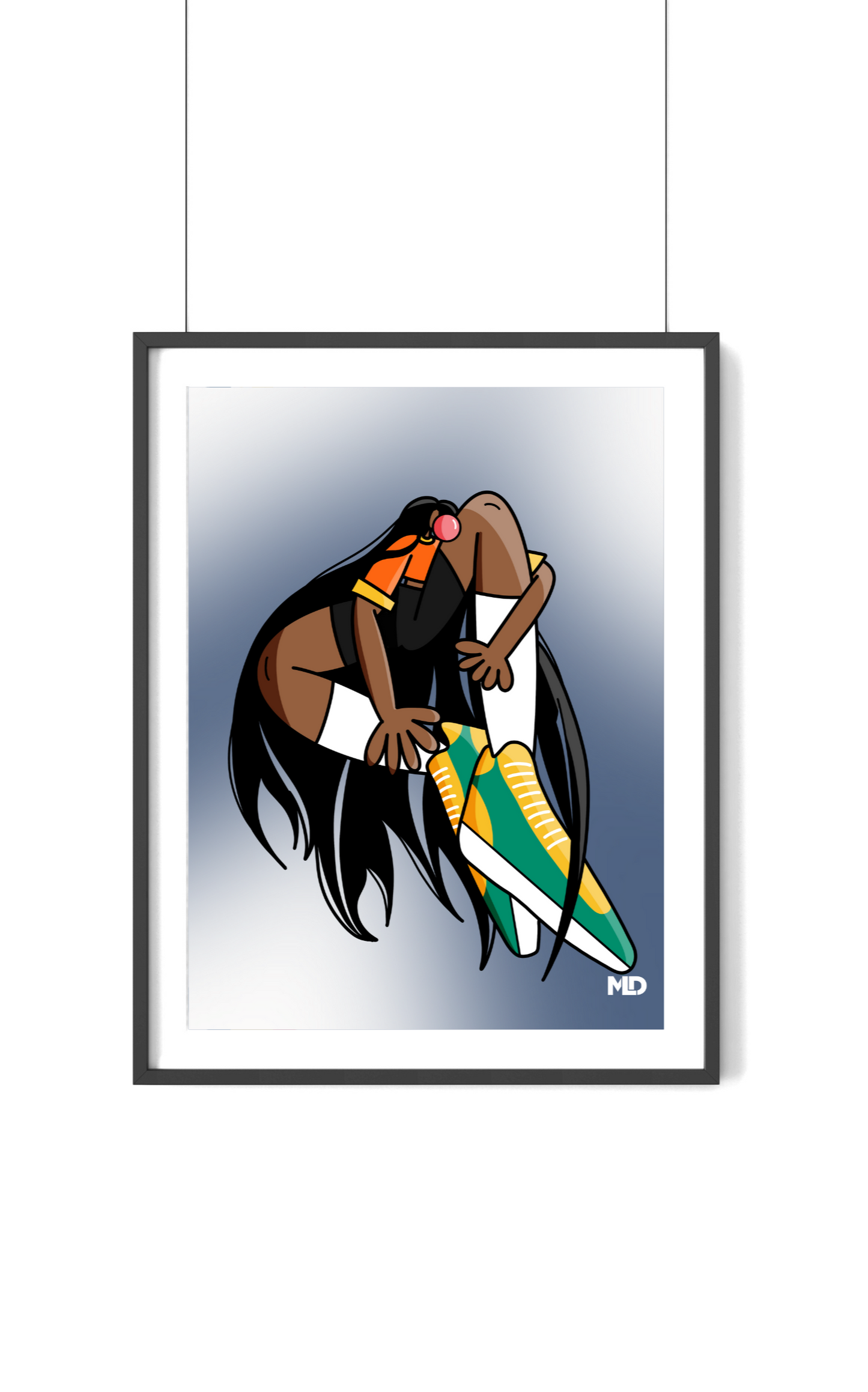 Waiting Art Print - Momma Lips Draws