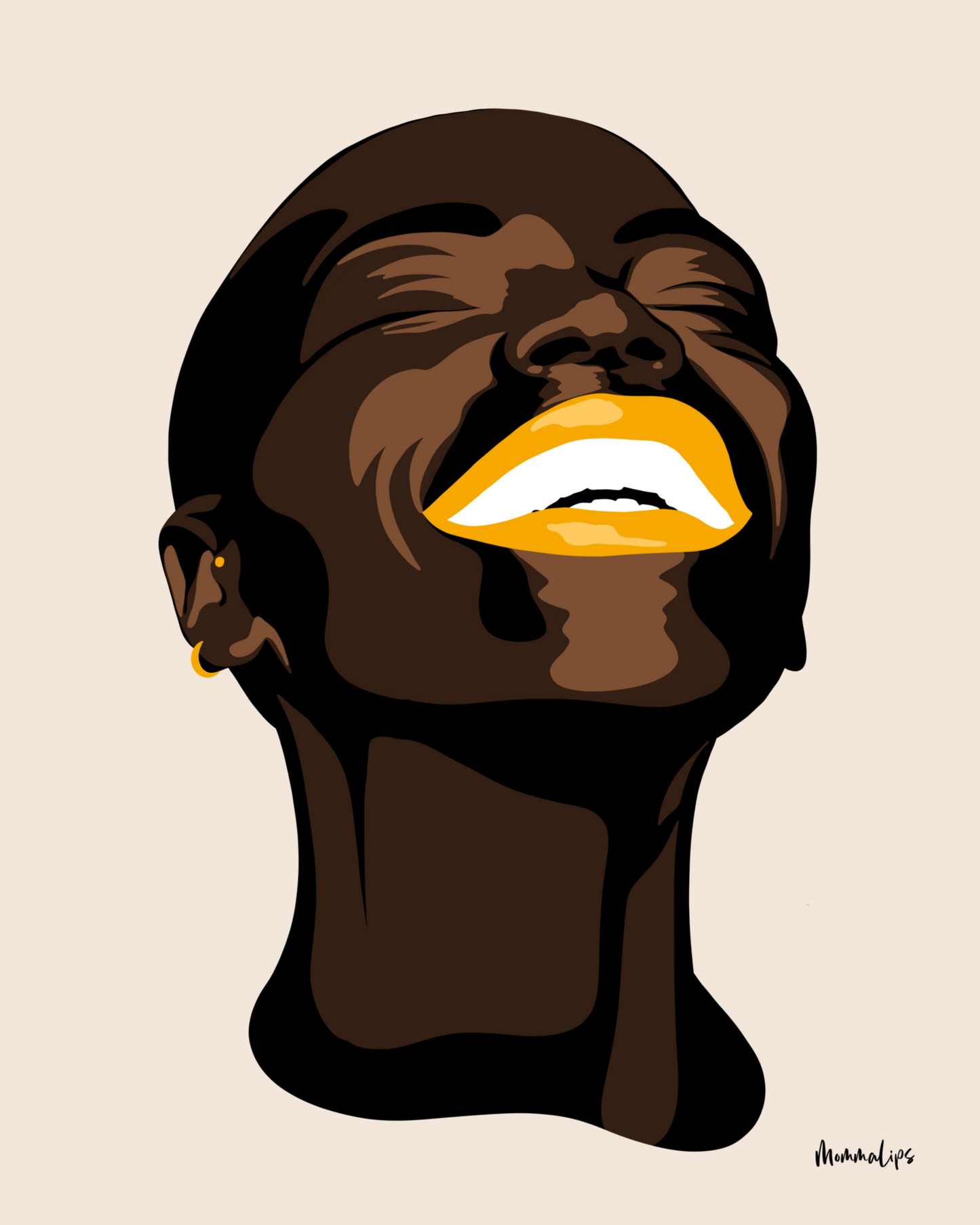 Delighted Print - Momma Lips Draws