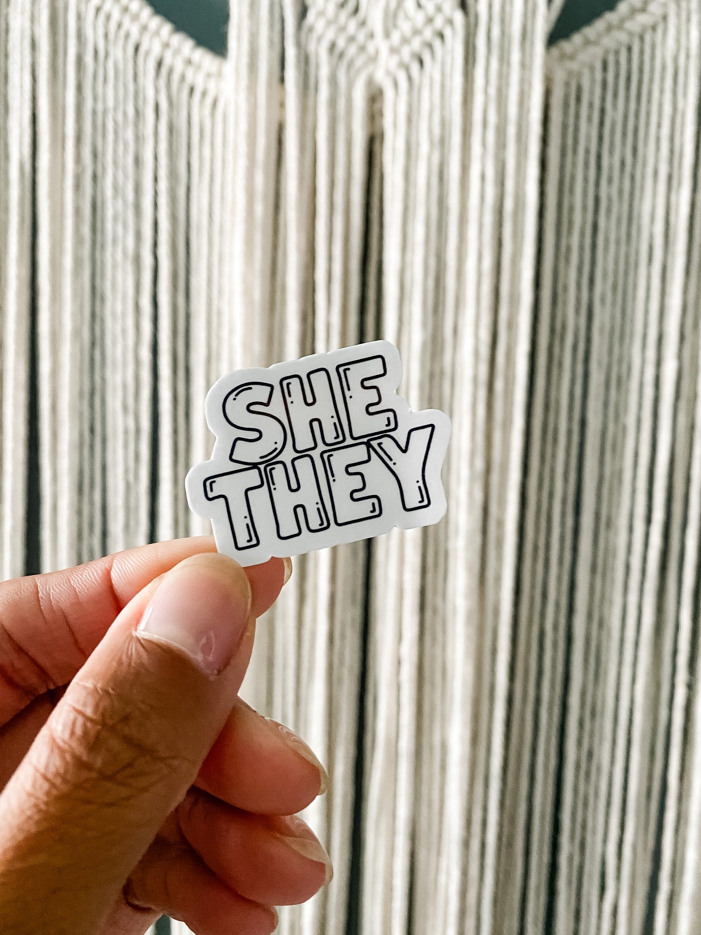 Pronouns Sticker - Momma Lips Draws