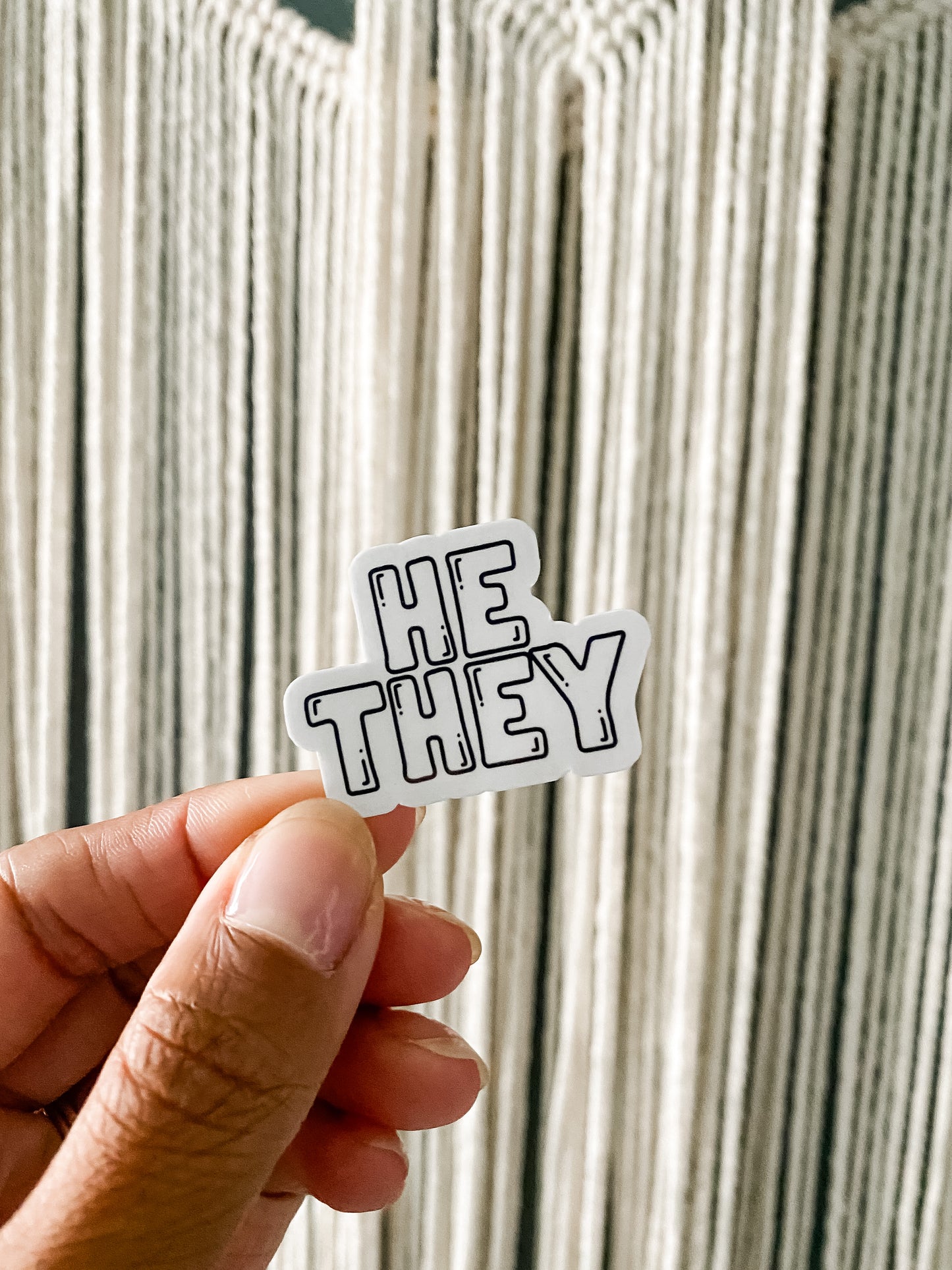 Pronouns Sticker - Momma Lips Draws