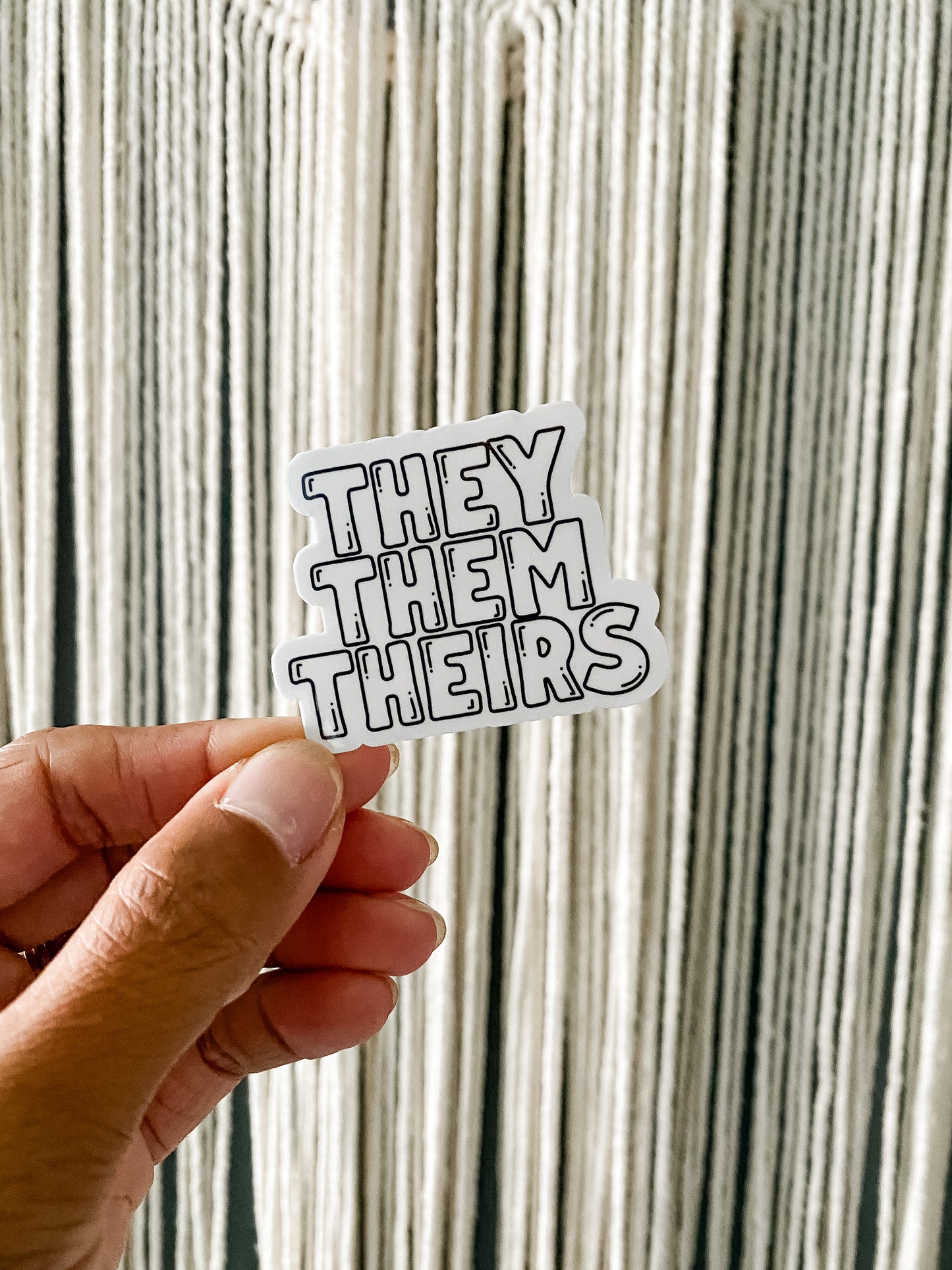 Pronouns Sticker - Momma Lips Draws