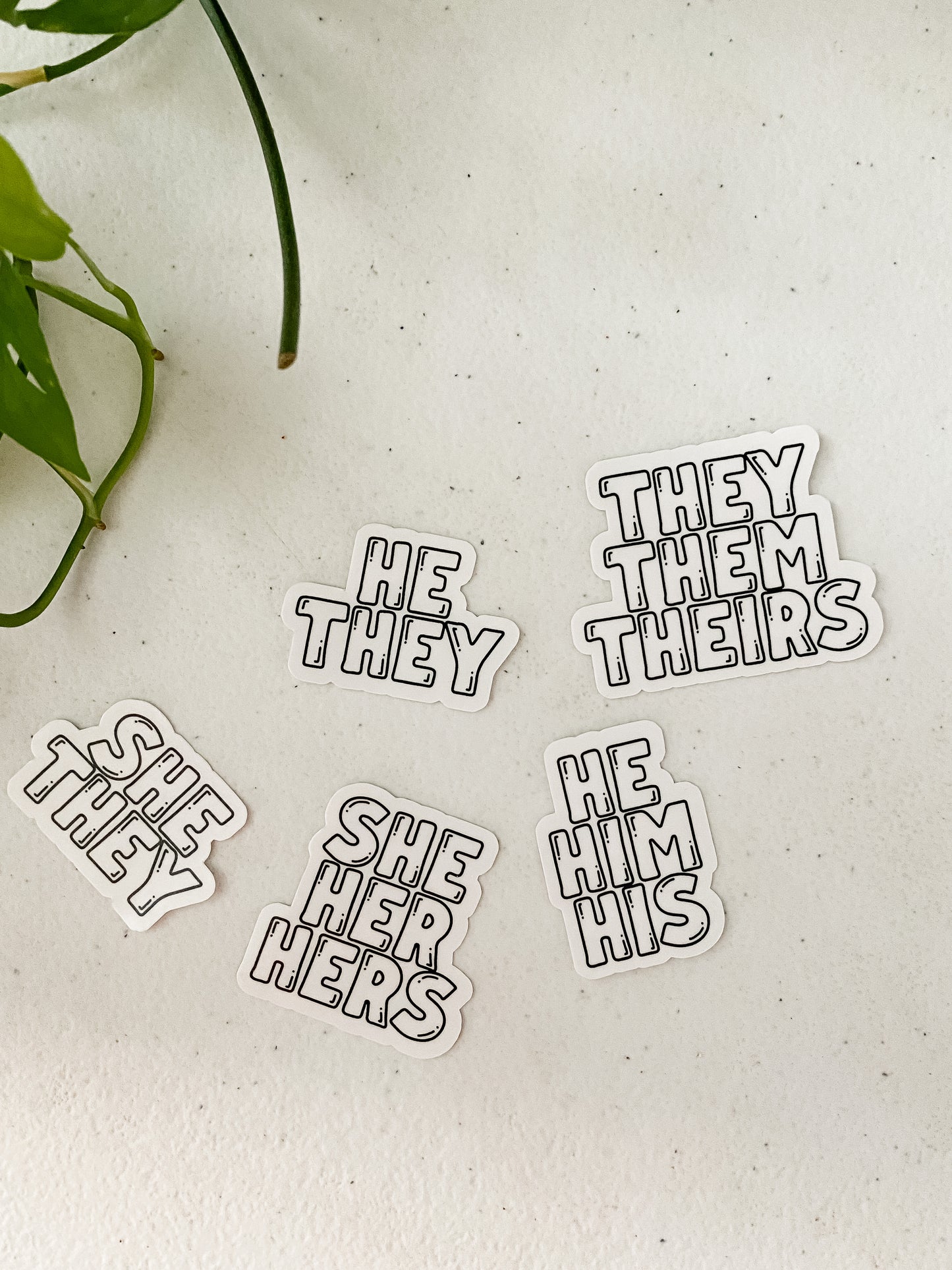 Pronouns Sticker - Momma Lips Draws