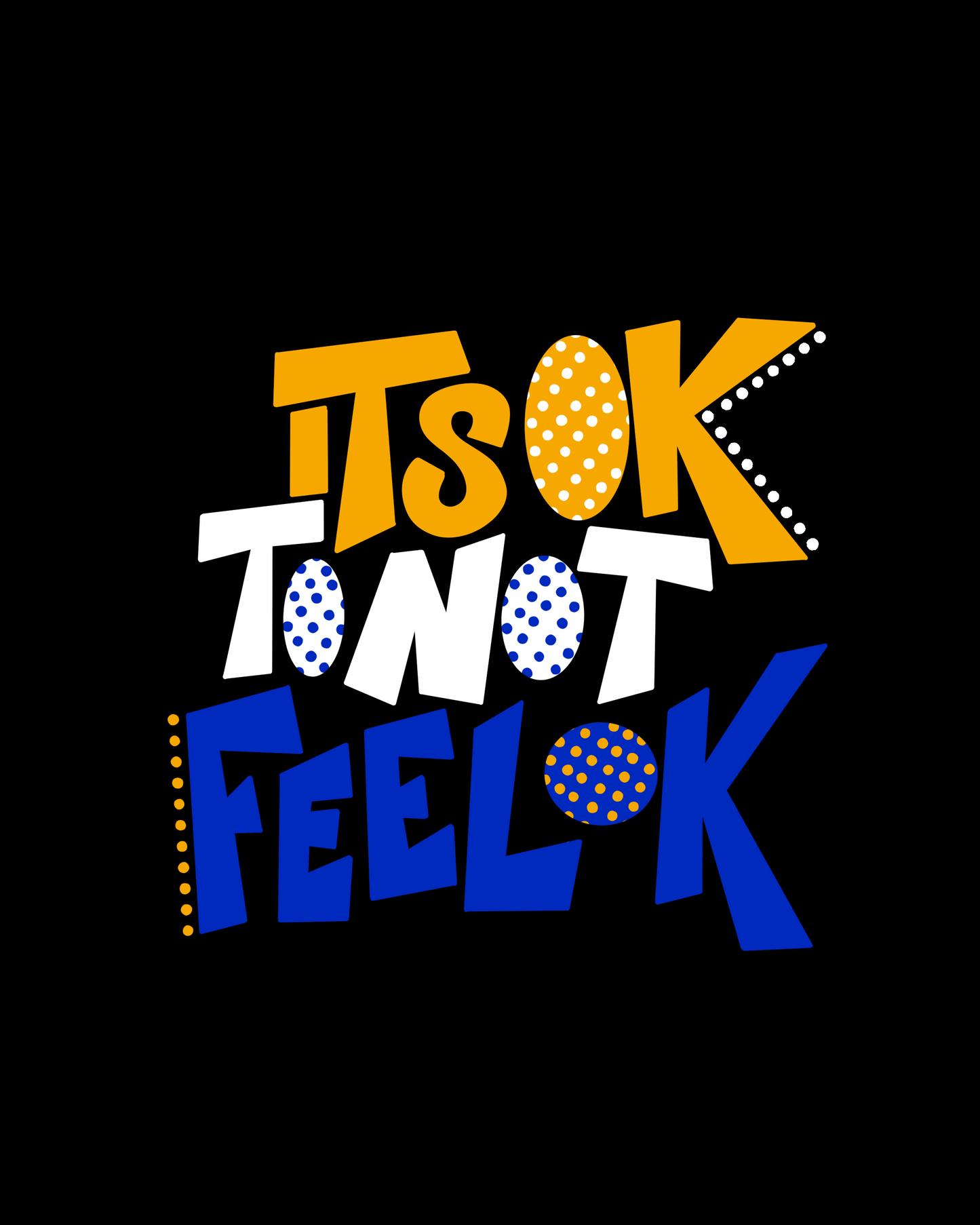 It's Ok To Not Feel Ok Print - Momma Lips Draws