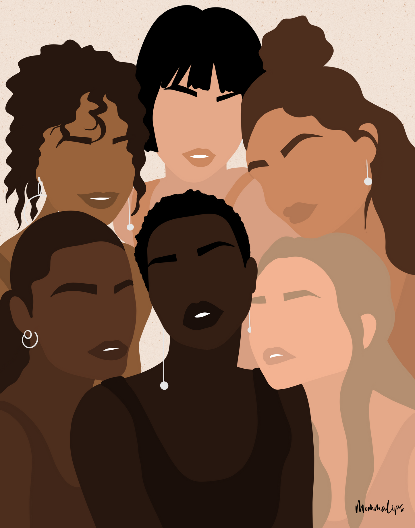 Support Each Other Print - Momma Lips Draws