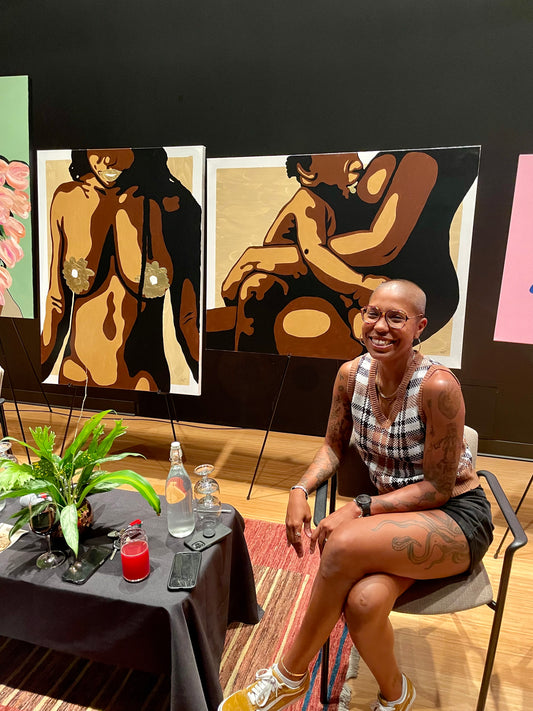 Black Gold Canvas - Momma Lips Draws