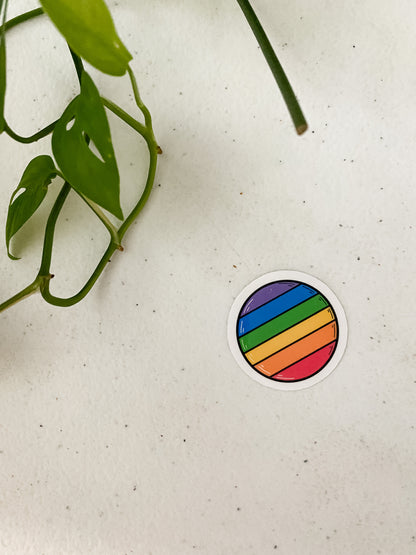 Single LGBT round sticker (pride 6 colors)