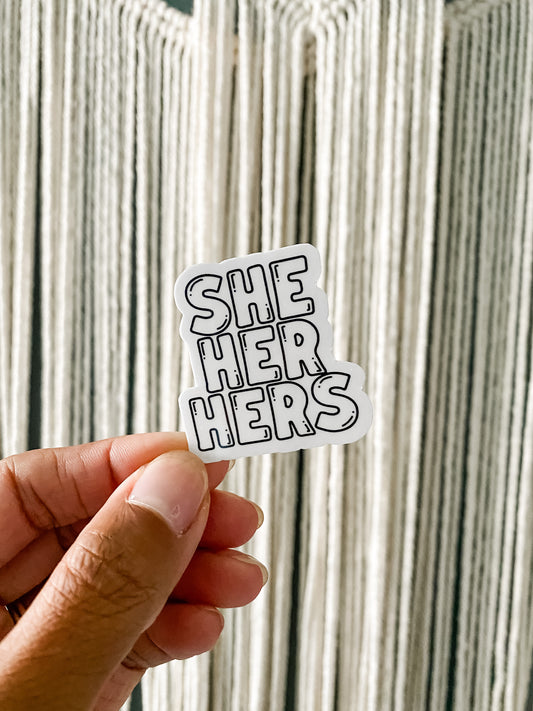 Pronouns Sticker - Momma Lips Draws